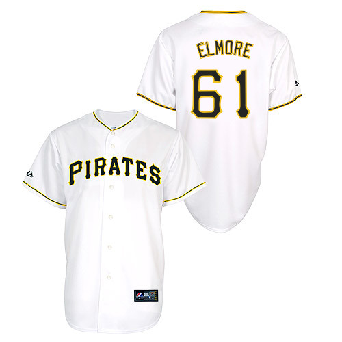 Jake Elmore #61 Youth Baseball Jersey-Pittsburgh Pirates Authentic Home White Cool Base MLB Jersey